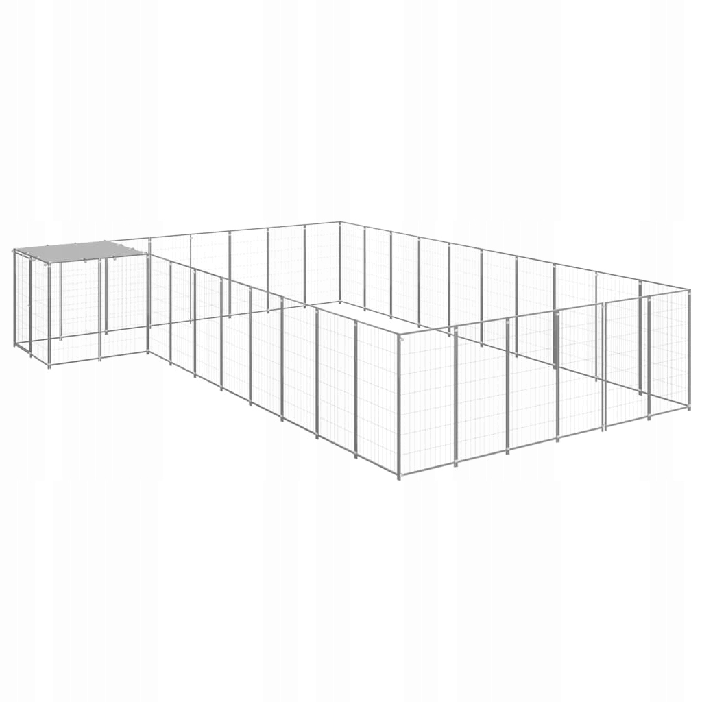 Levně Psí kotec, stříbrný, 19,36 m², ocelový