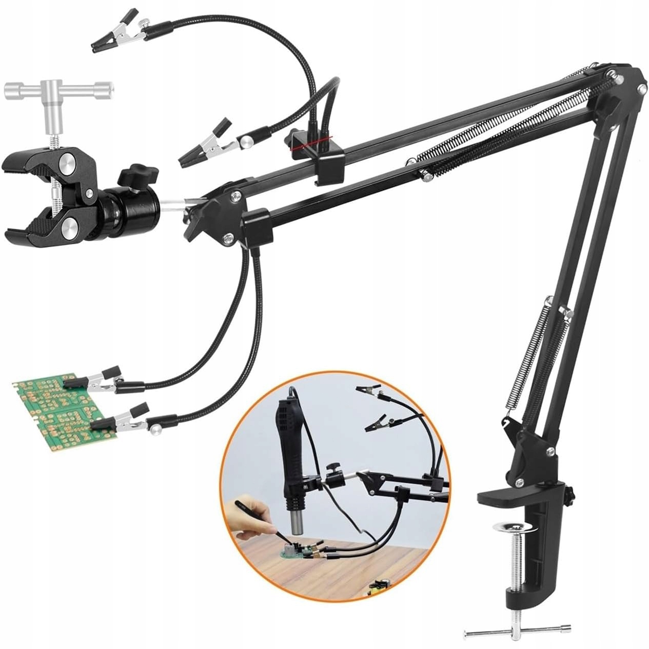 Výložník Třetí Ruka Montážní Držák Husí Krk Pájecí Krokosvorky