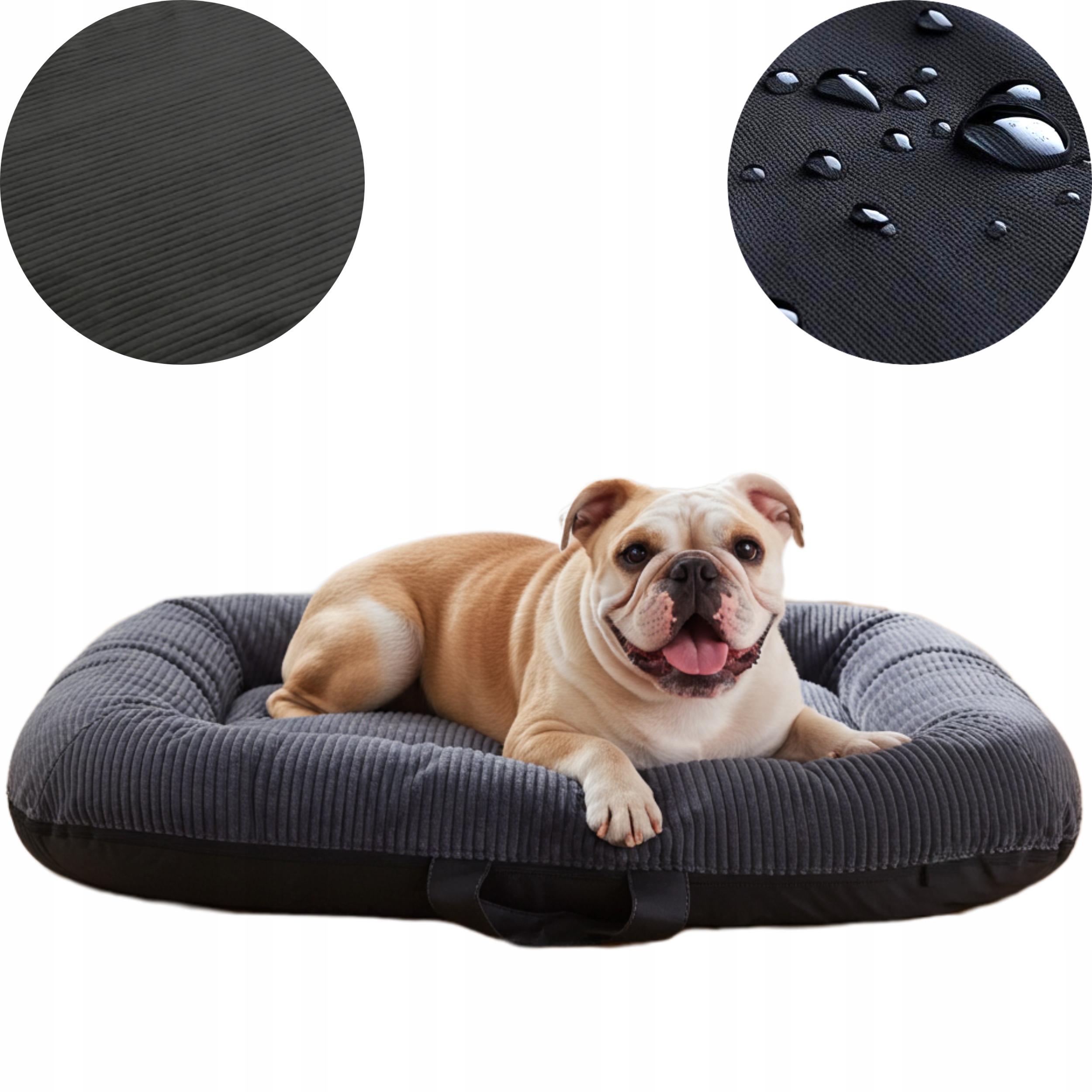 Levně Pelíšek pro středního psa, měkký plyšový ponton, šedá barva, L 100/70