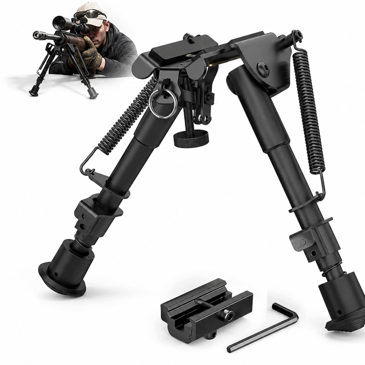 Bipod taktyczny 6"- 9" do karabinu stabilny składany regulowany Picatinny