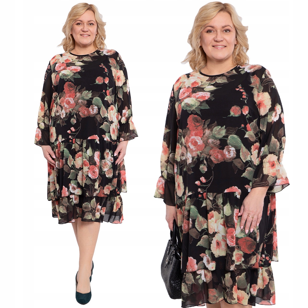 Šaty s volánem, čajové růže 58