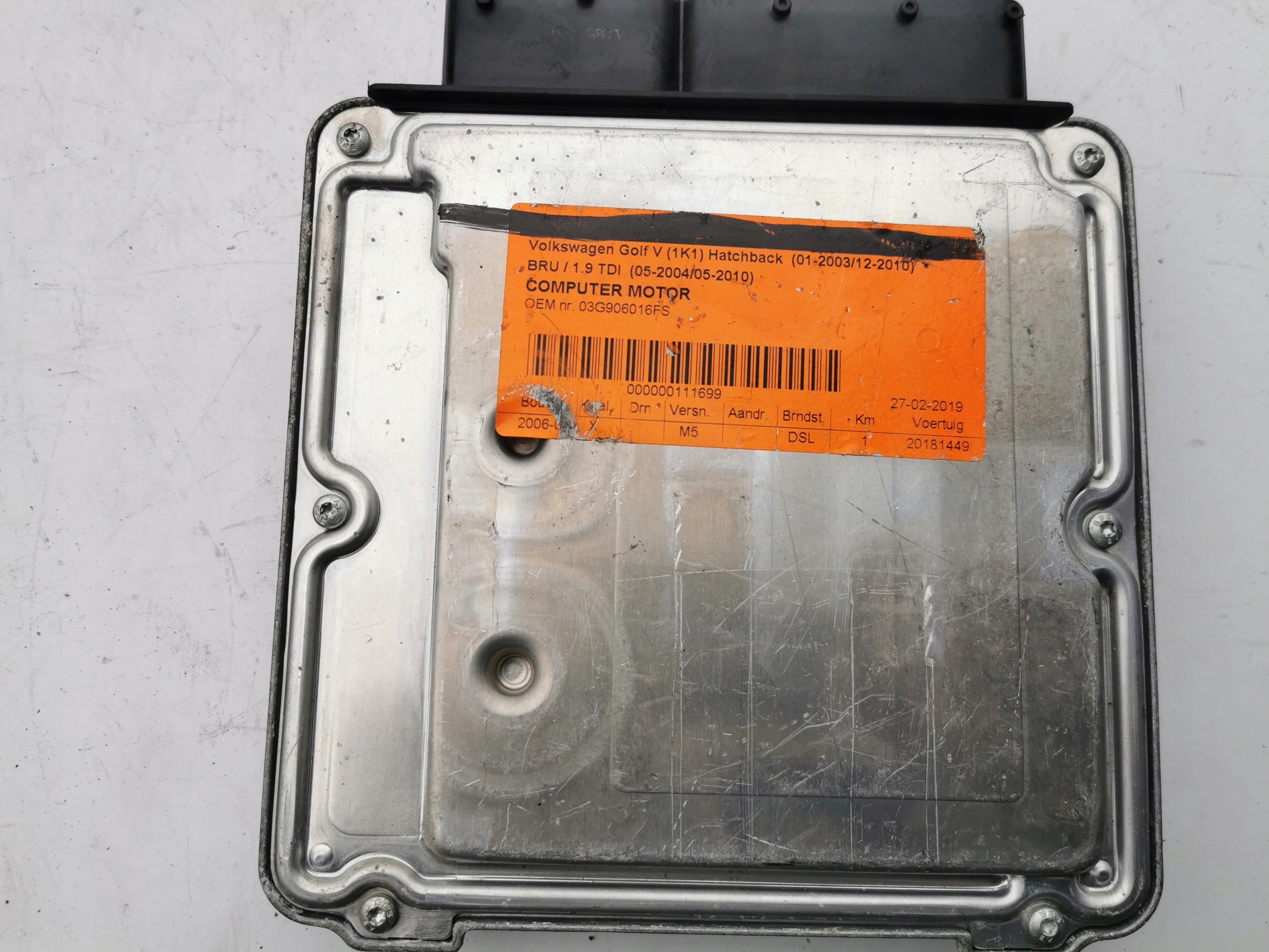 VW GOLF 1.9TDI 0281011955 03G906016FS computer ECU