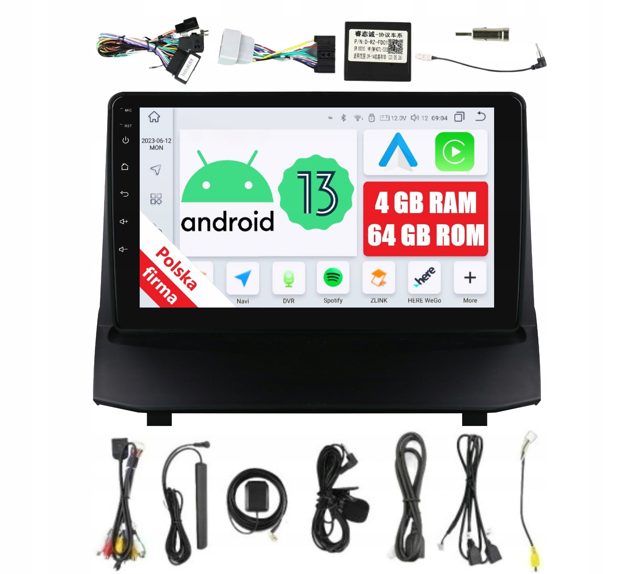 Rádio 2DIN Navigace Android Ford Fiesta MK7 4/64 Gb Dsp Carplay Lte