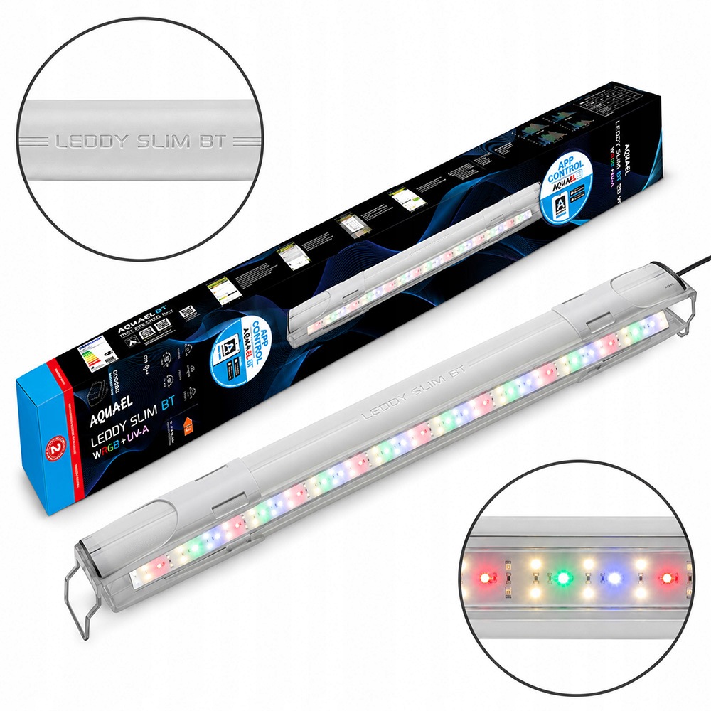 Aquael Leddy Slim Bt 560 18W Bílá Led lampa Wrgb+uv pro akvárium 60-80 cm