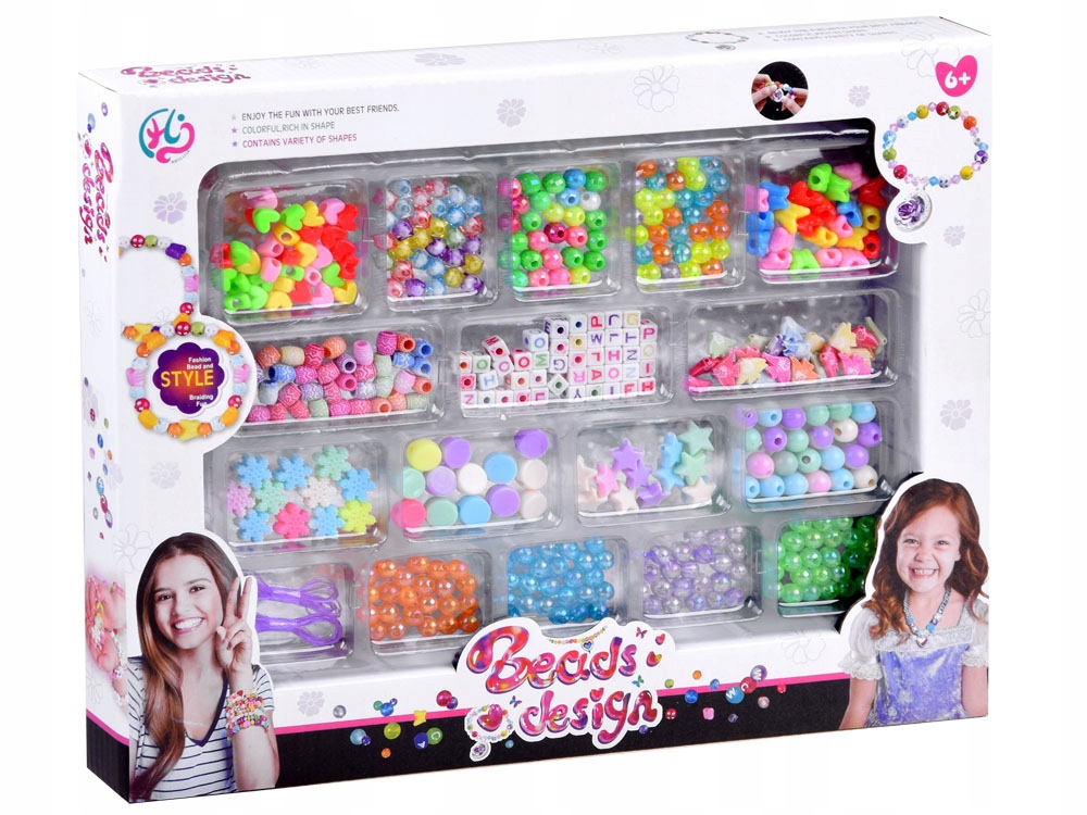 ZESTAW DO ROBIENIA BRANSOLETEK KORALIKI LITERKI Płeć dziewczynki