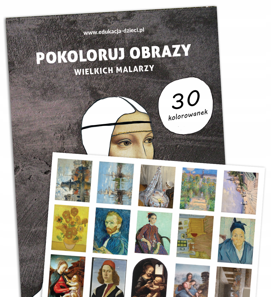 

Pokoloruj obrazy wielkich malarzy Z Naklejkami