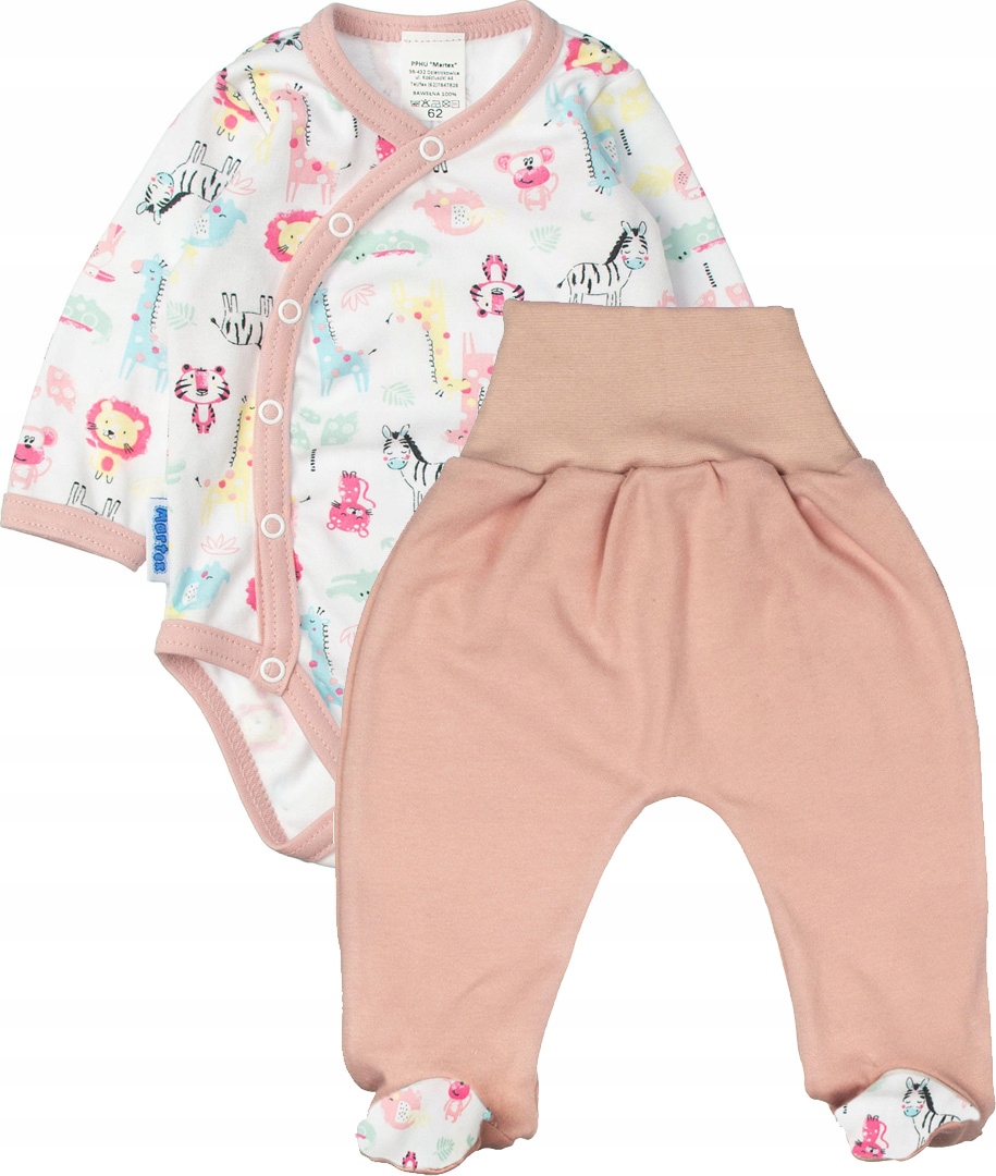 

Komplet niemowlęcy body kopertowe półśpiochy r. 62