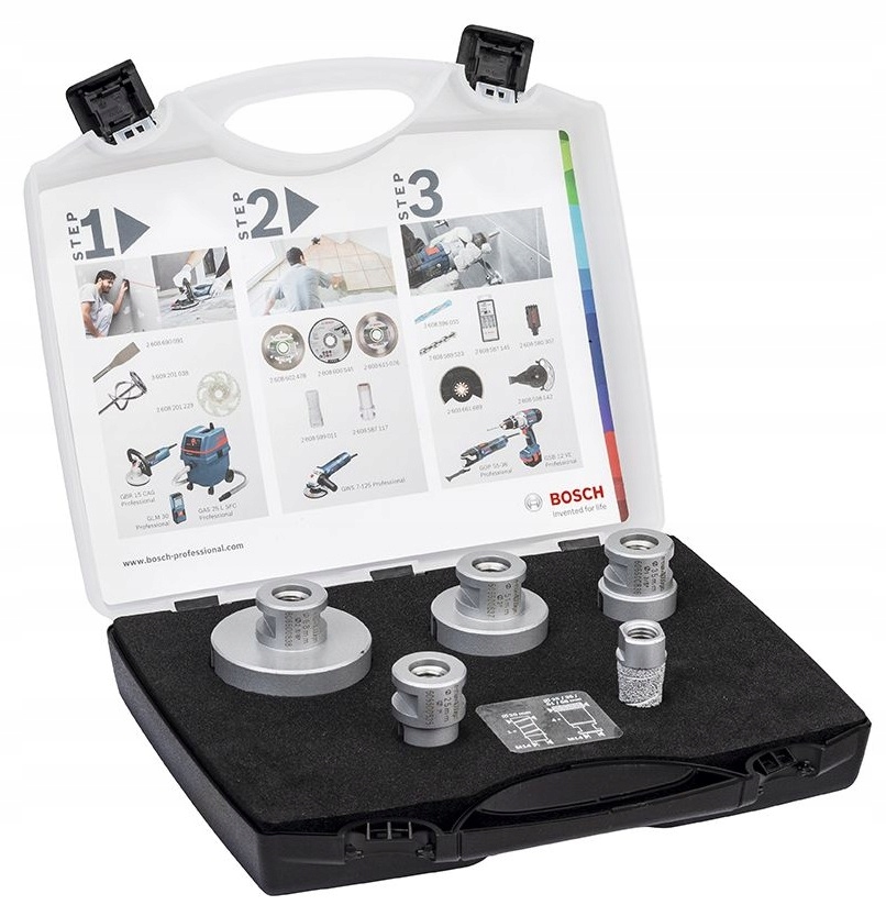 BOSCH WIERTŁO DIAMENTOWE DO GRESU NA SUCHO ZESTAW