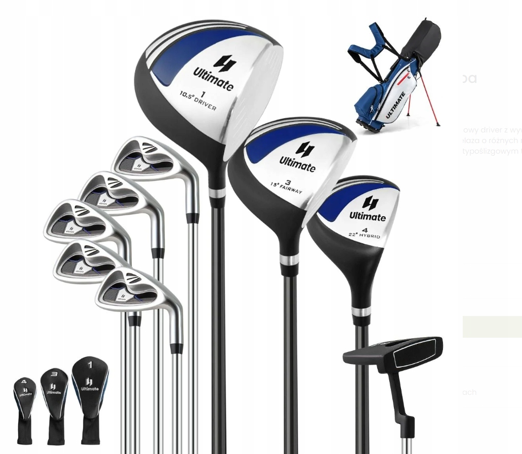 Kije Golfowe Zestaw 9 Kijów Do Gry W Golfa Z Torbą
