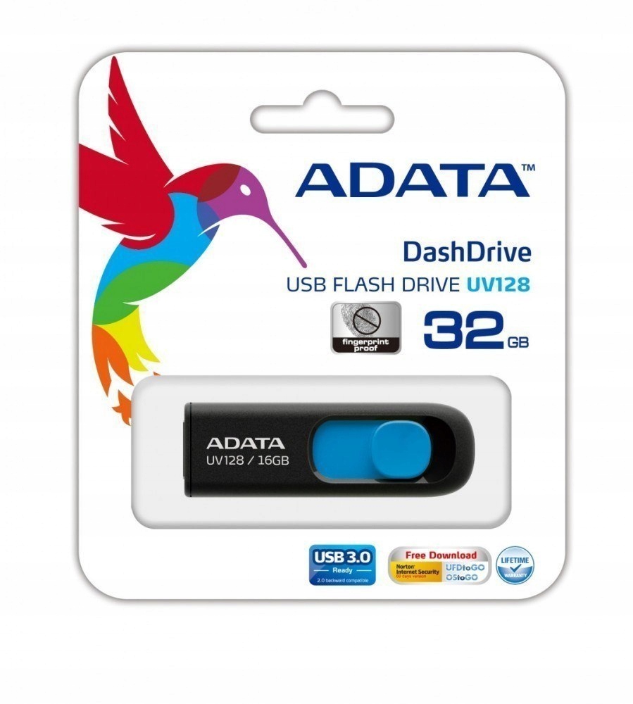 

Adata UV128 32 Gb, Usb 3.0, Black/Blue