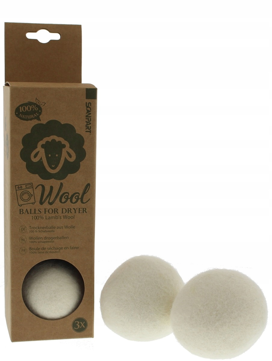 Levně Vlněné koule do sušičky ScanPart 3 ks