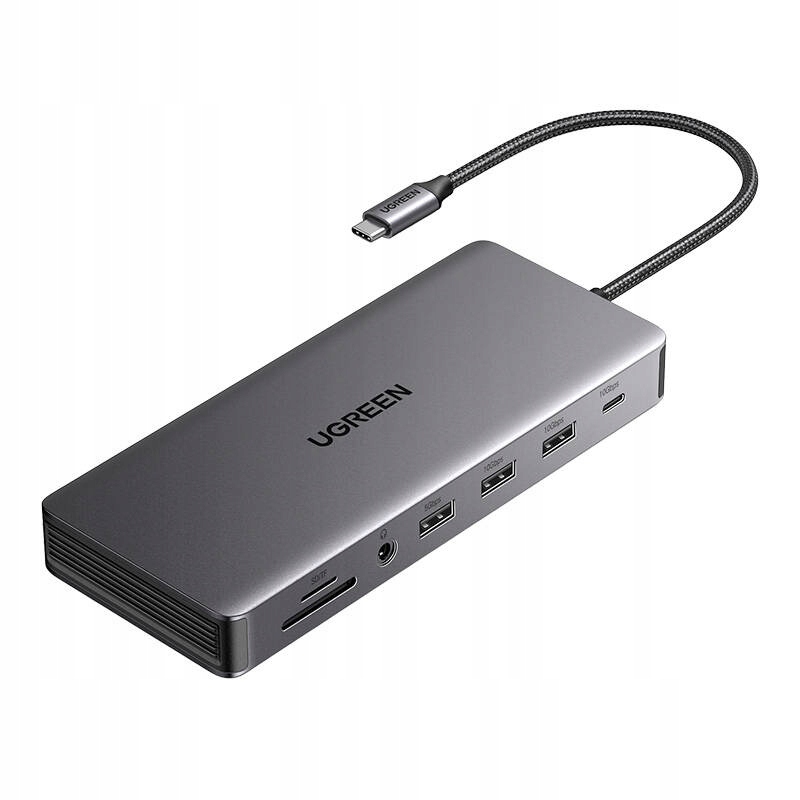 Ugreen CM681 Usb-c hub, 4x Usb, 2x Hdmi, DisplayPort, RJ45, Sd/tf, Aux, Pd