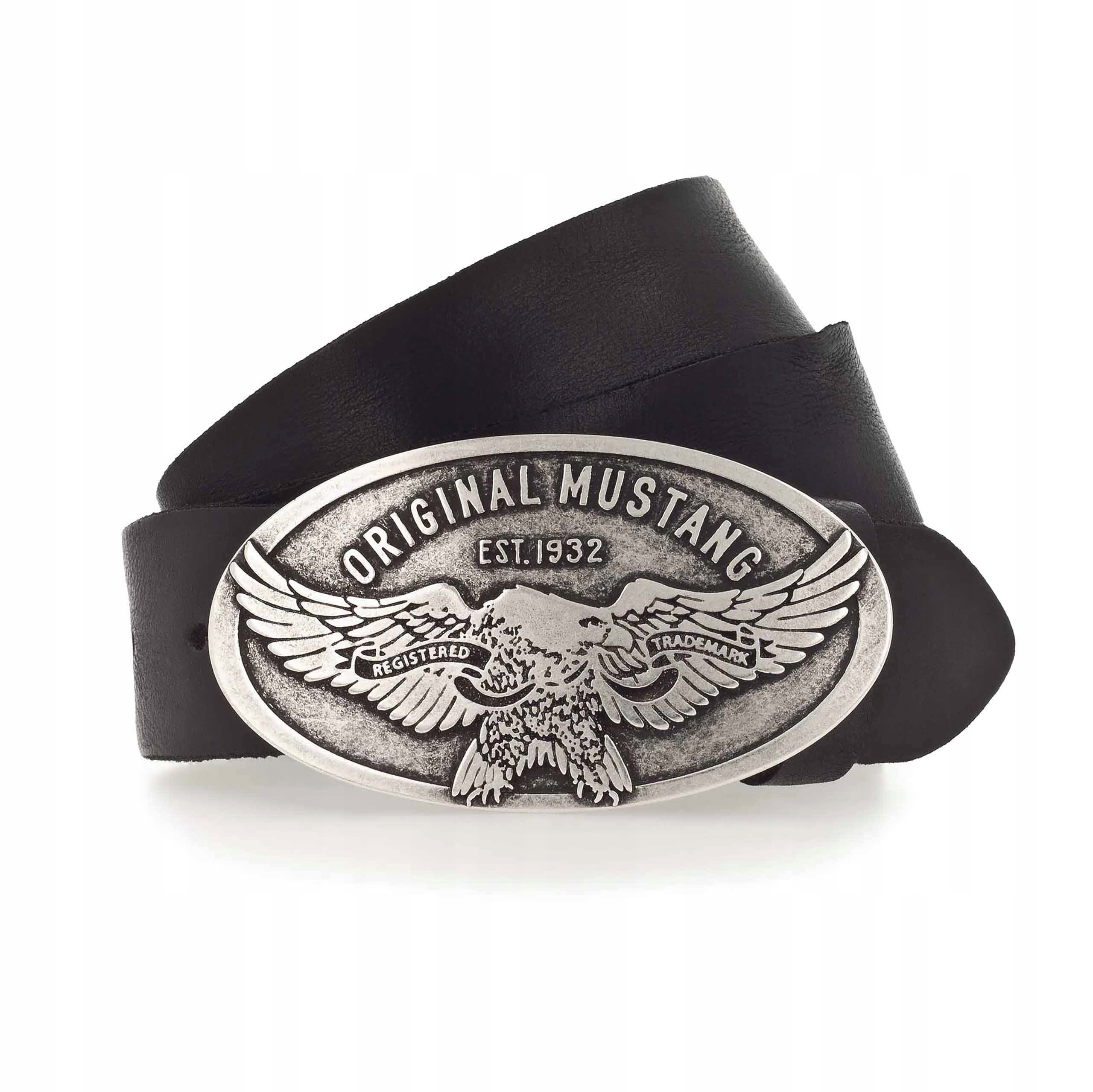 Mustang Eagle 0791 męski pasek skórzany zagniatany rozmiar 90