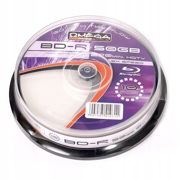 Freestyle Bd-r Blu-ray 50GB 6X DL Ff White Inkjet Printable CAKE*10