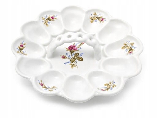 TALERZ NA JAJKA PÓŁMISEK PORCELANOWY 12 JAJ UCHWYT Rodzaj talerza sałatkowy, przystawkowy