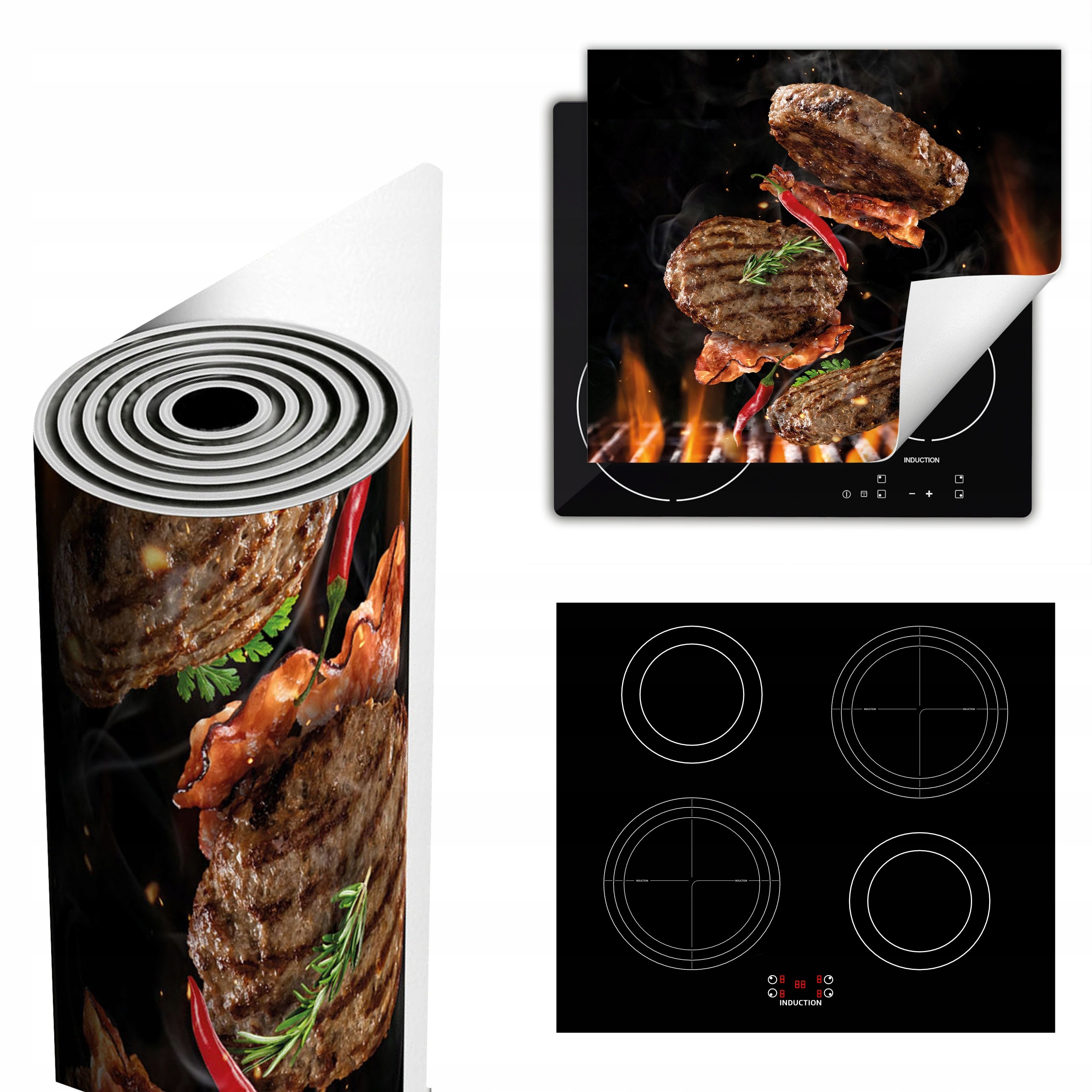 Ochranná Podložka Na Sporák Má Více Místa 60x52 černá steak