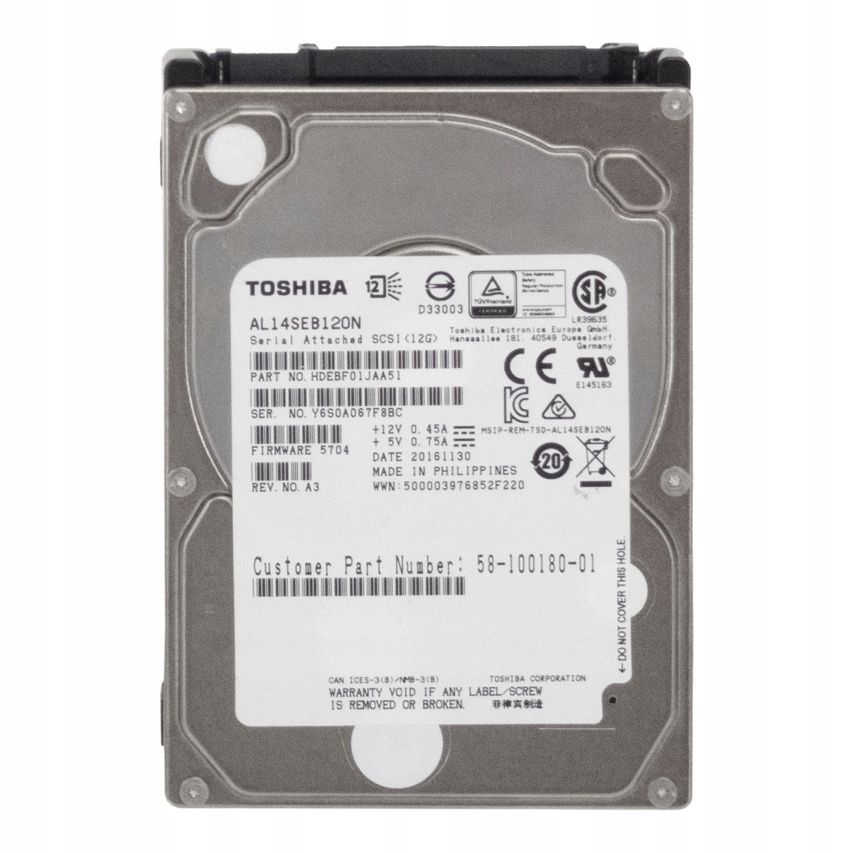 Cisco 58-100180-01 1,2 Tb 10K 128 Mb SAS-3 2,5" AL14SEB120N