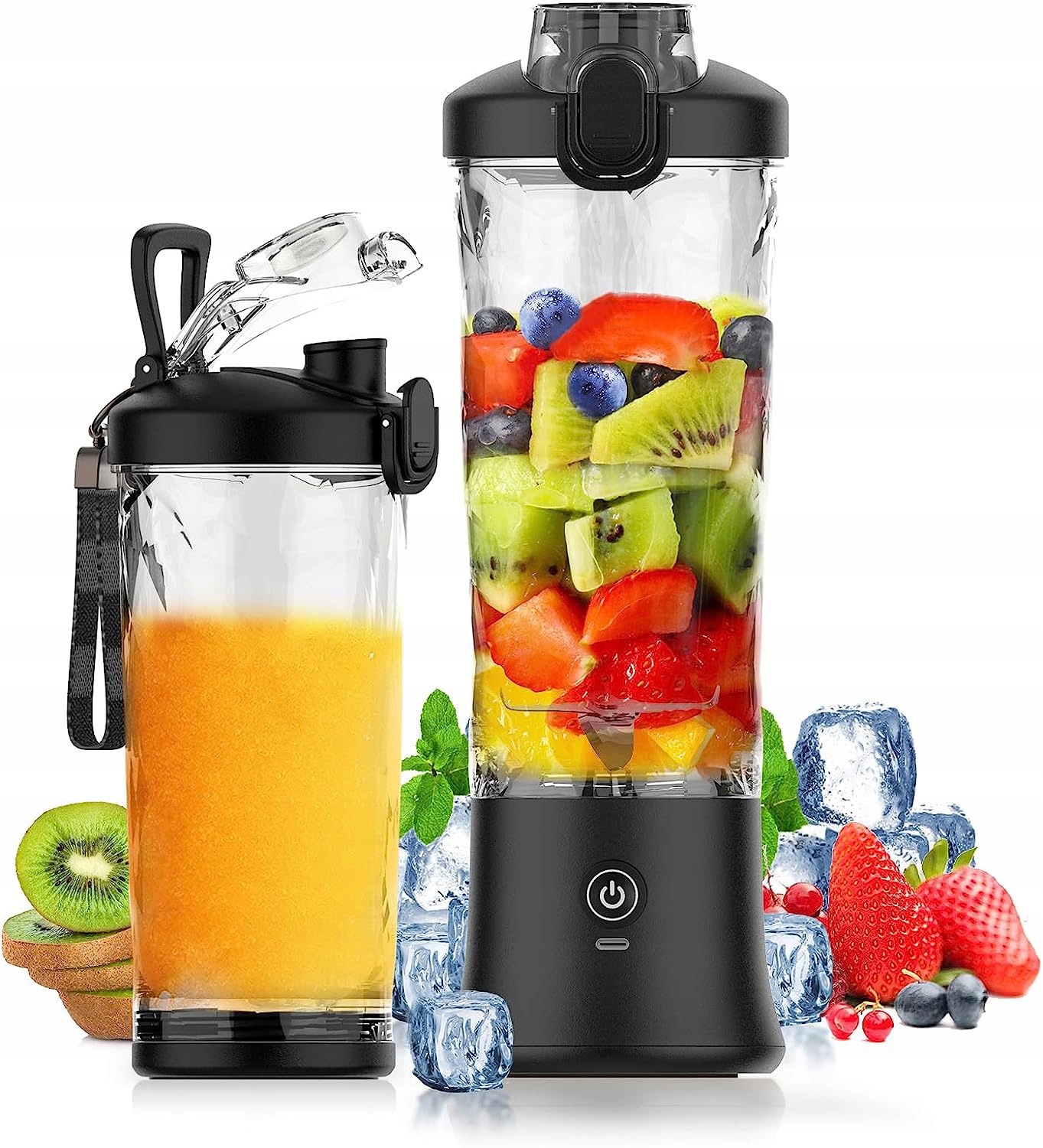 BEZPRZEWODOWY PRZENOŚNY BLENDER TURYSTYCZNY 600ML do Smoothie do Koktajli Wysokość produktu 28.5 cm