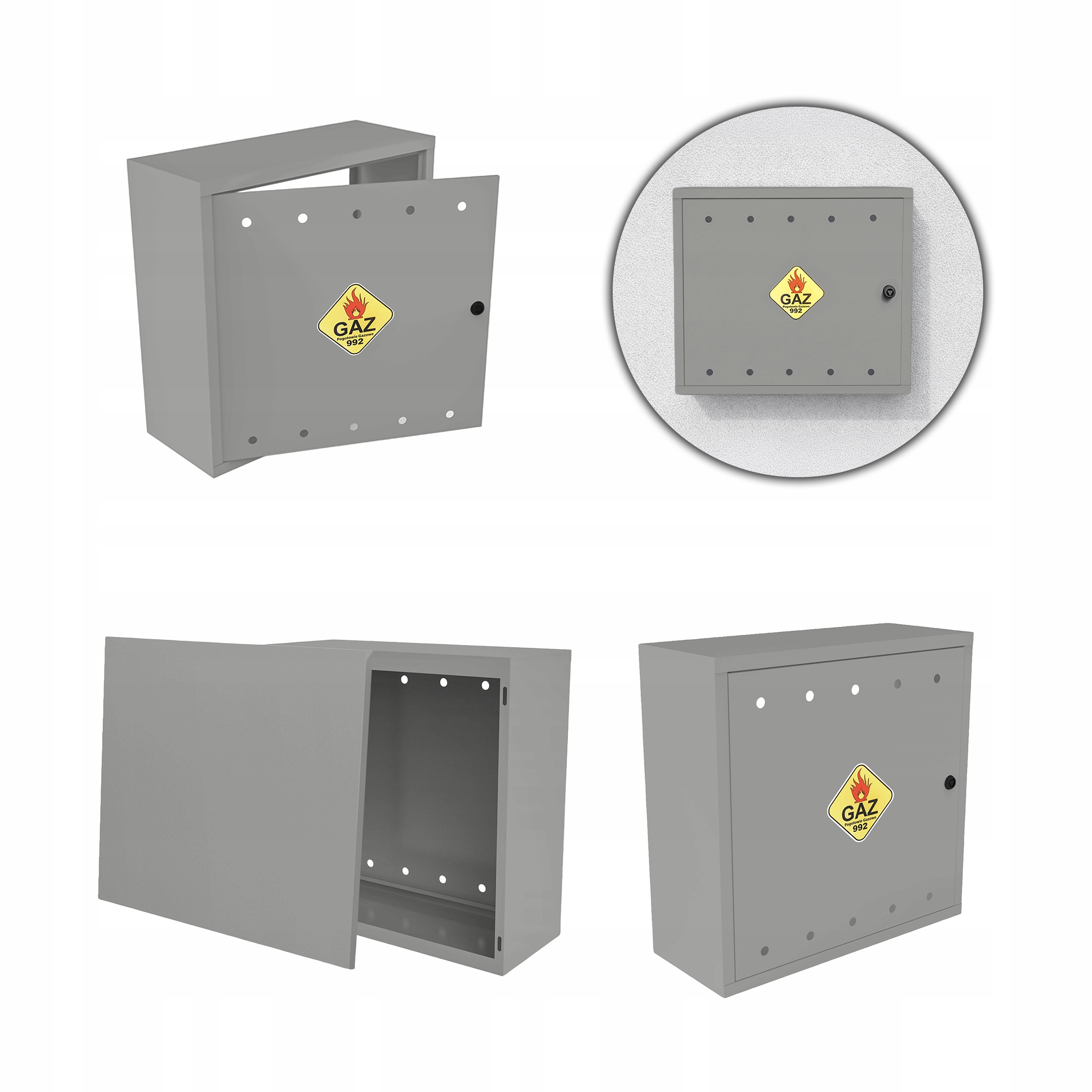 Plynová Skříňka 60x60x25 Šedá Skříňka Se Zády Pro Plynový Ventil Ocelová