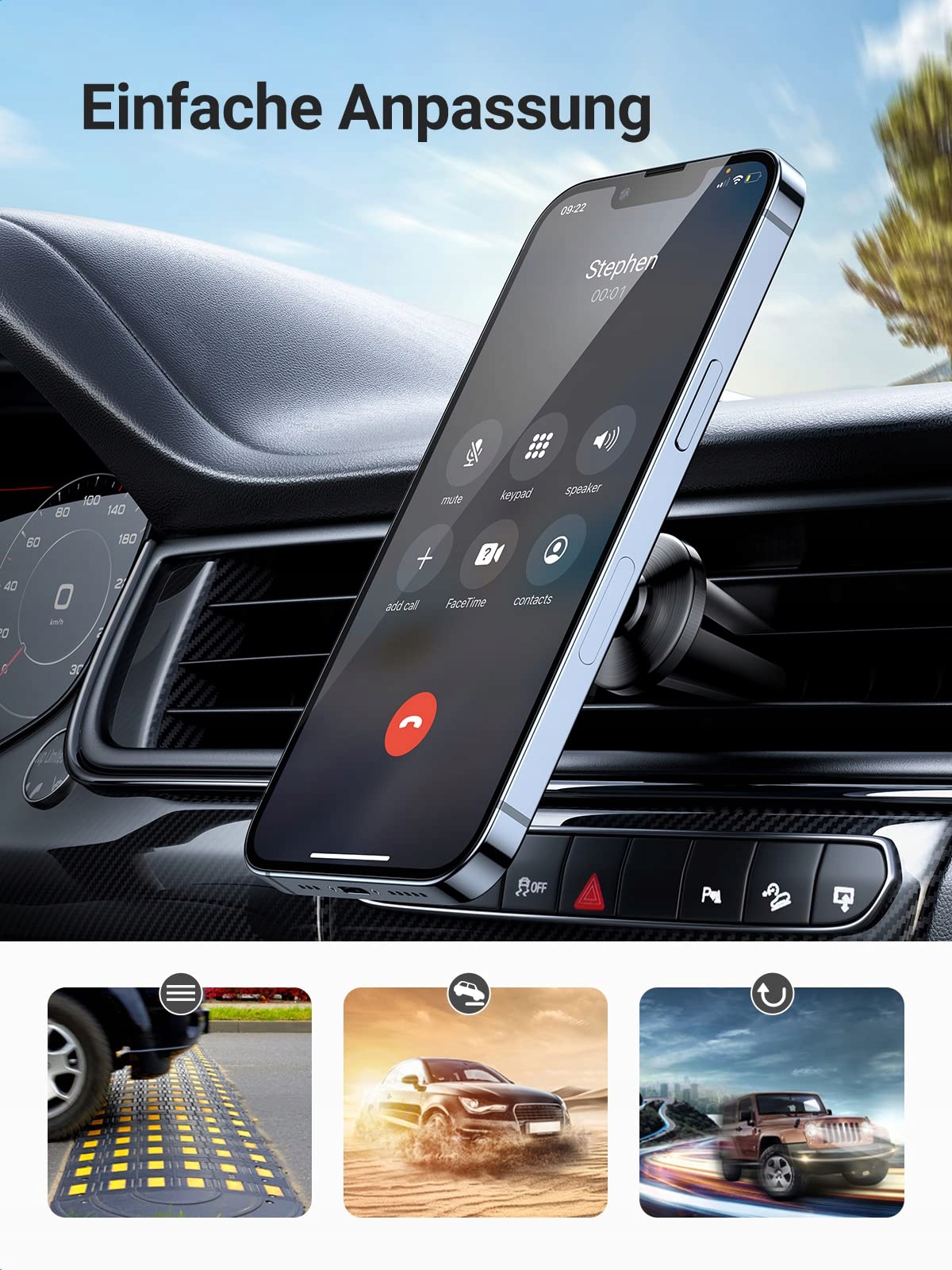 UGREEN Magnetyczny Uchwyt Samochodowy na Telefon 360° iPhone Galaxy Huawei — miniatura 6