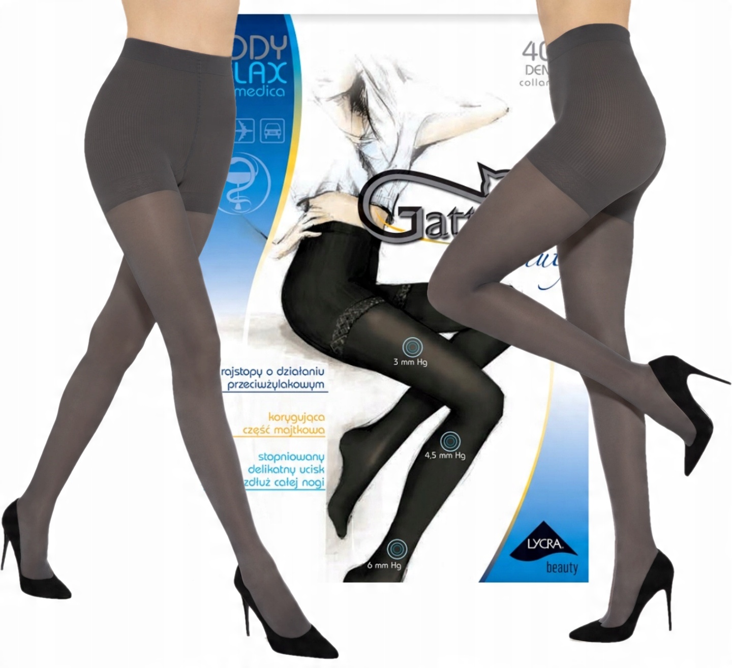 

Rajstopy Gatta Relax Medica 40 Den 4-L grafit