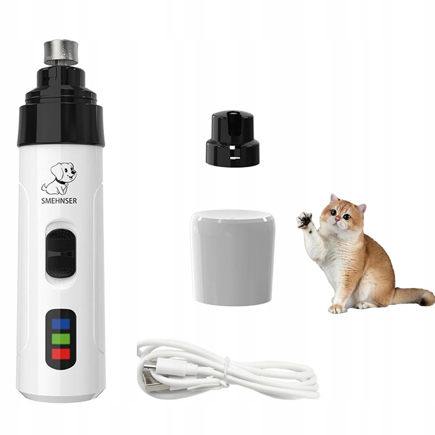 Levně Frézka Na Drápky Pro Psa Elektrický Pilník Usb Bruska Tichá Pro Psa