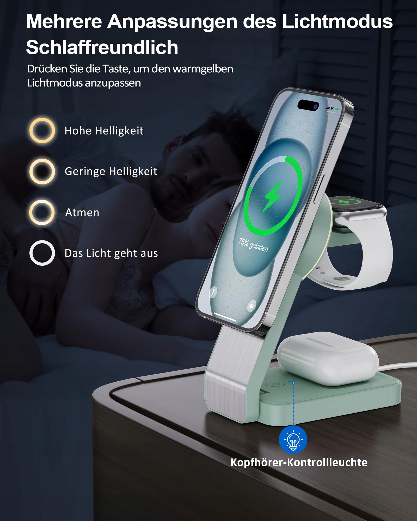ADADPU MAGSAFE 3W1 Składana Ładowarka iPhone Apple Watch AirPods — miniatura 6