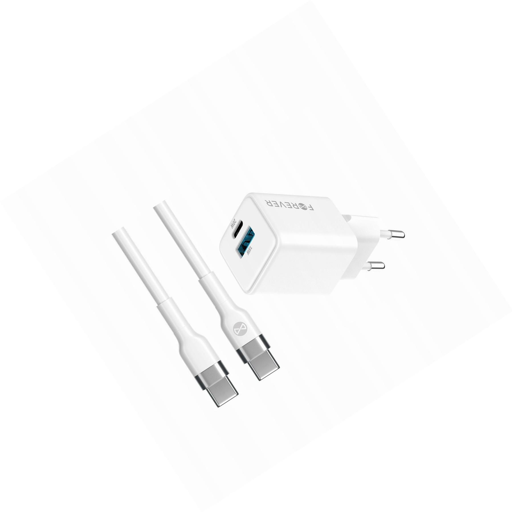 Szybka ładowarka GaN 20W Usb i Usb-c z kablem do Samsung galaxy S20 Ultra