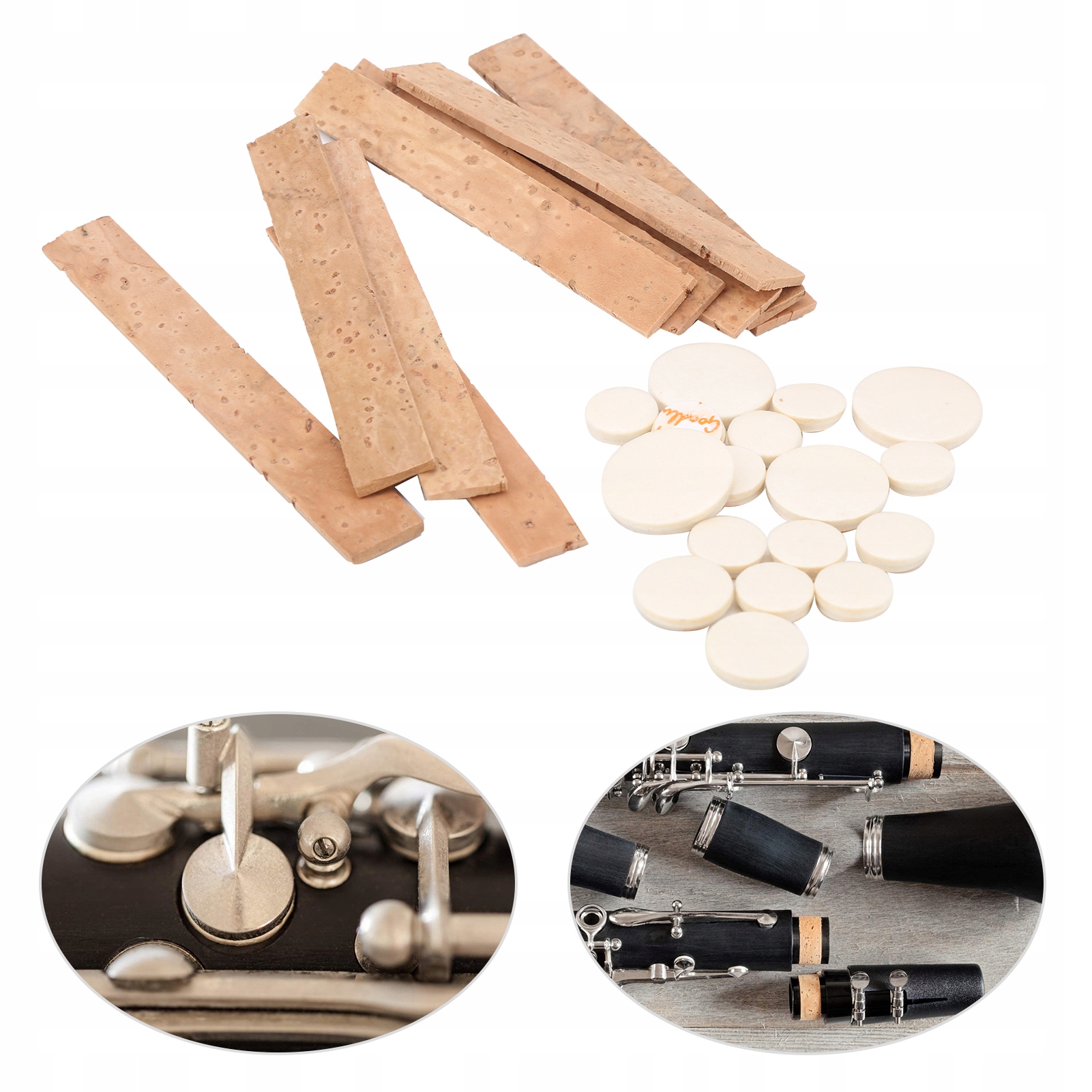 ARKUSZ KORKA NA SZYJĘ KLARNET JOINT CORK DO NAPRAWY KLARNETU 17 SZT.