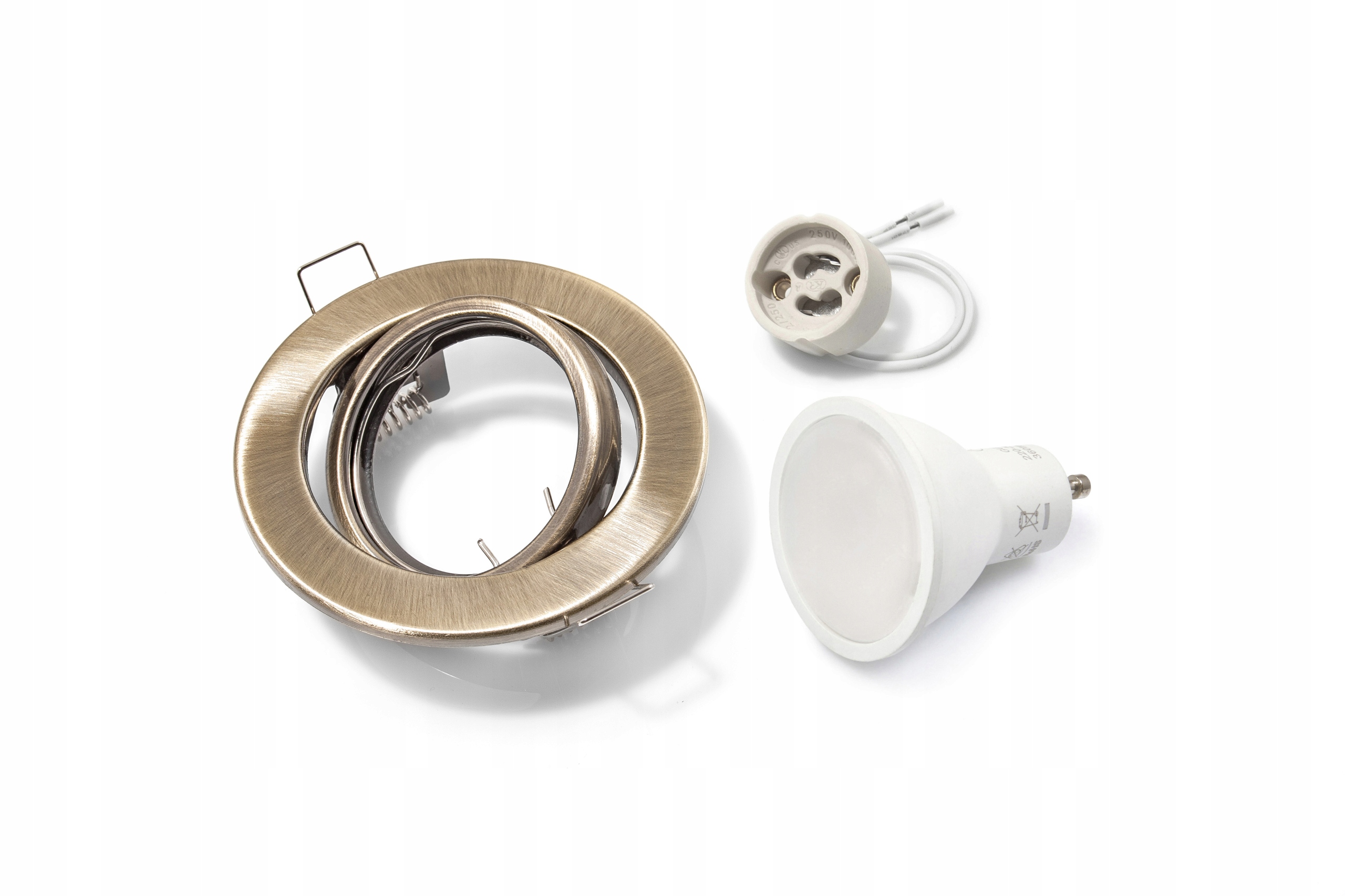 ZESTAW OPRAWA HALOGENOWA RUCHOMA MOSIĄDZ + ŻARÓWKA LED 7W + GU10 4500K