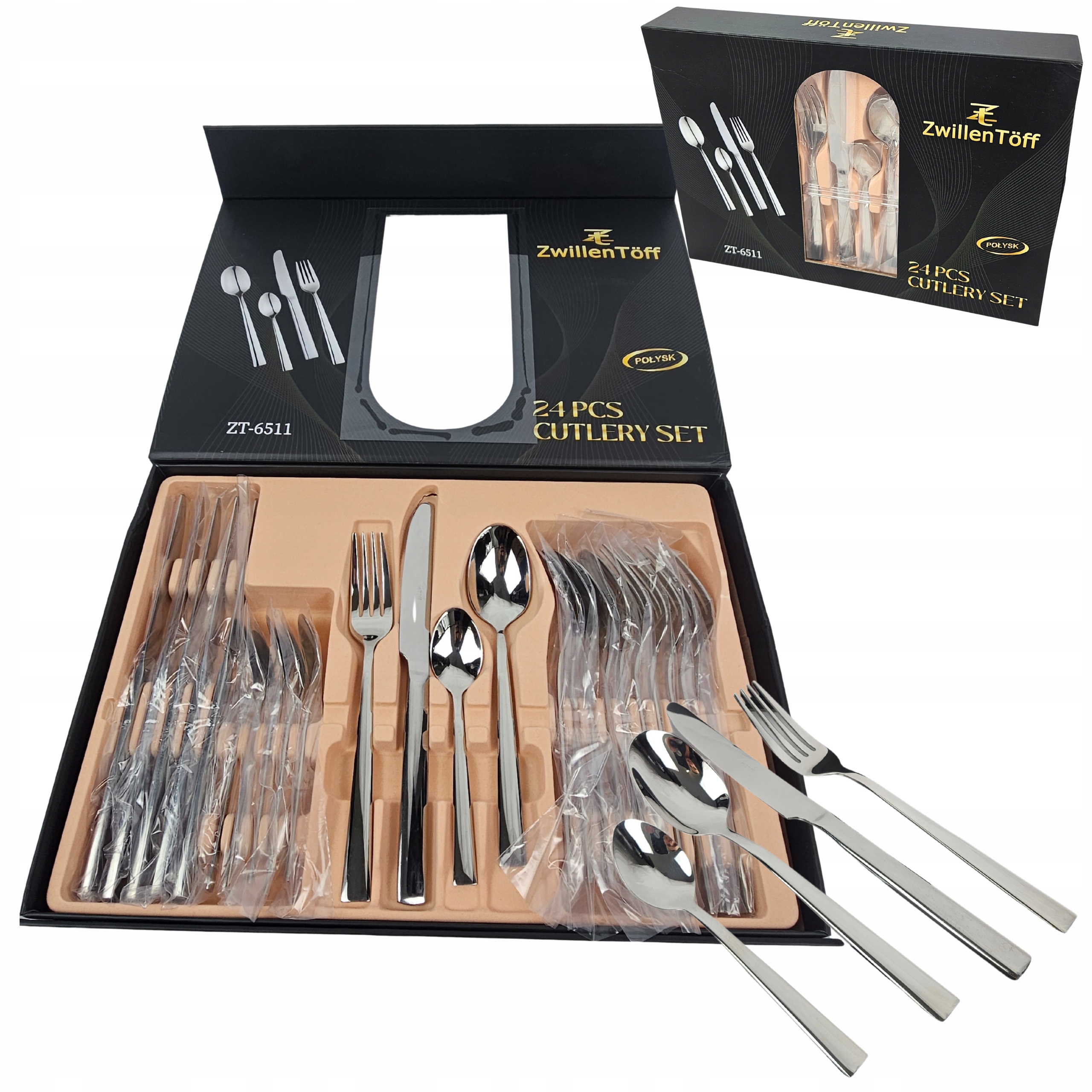 Sada Kuchyňských Příborů Sada Příborů Do Kuchyně 24 Ks Lesk Pro 6 Osob