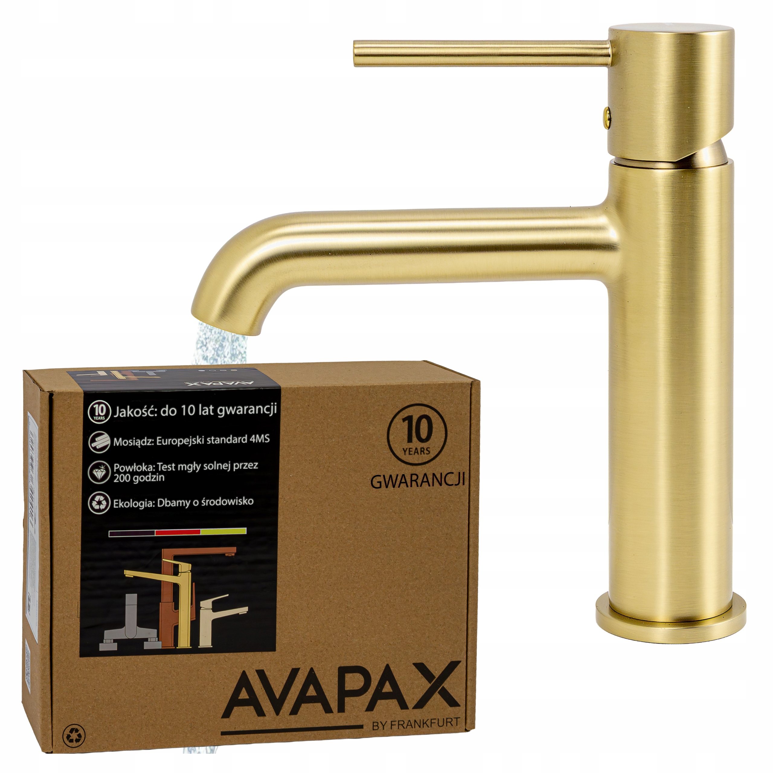 Stojanková umývadlová batéria, zlatý brúsený kohútik pre umývadlo Gold Avapax