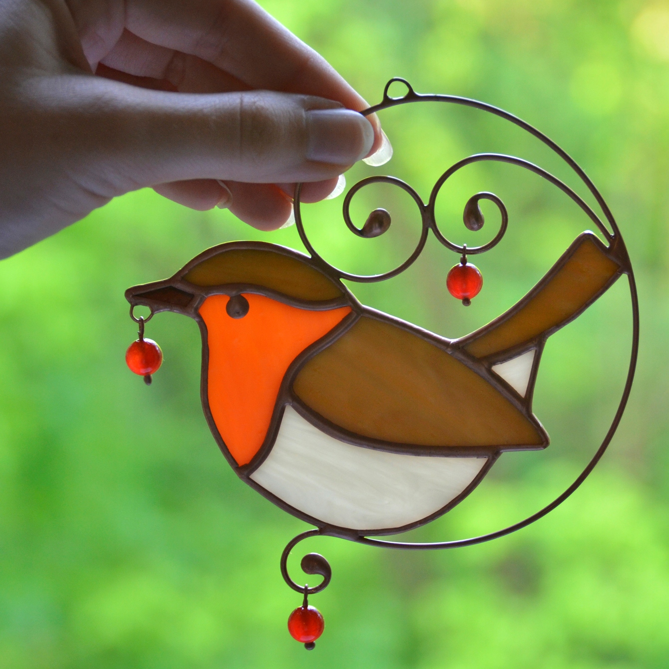 Rudzik Přívěsek vitrážový Dekorace na okno