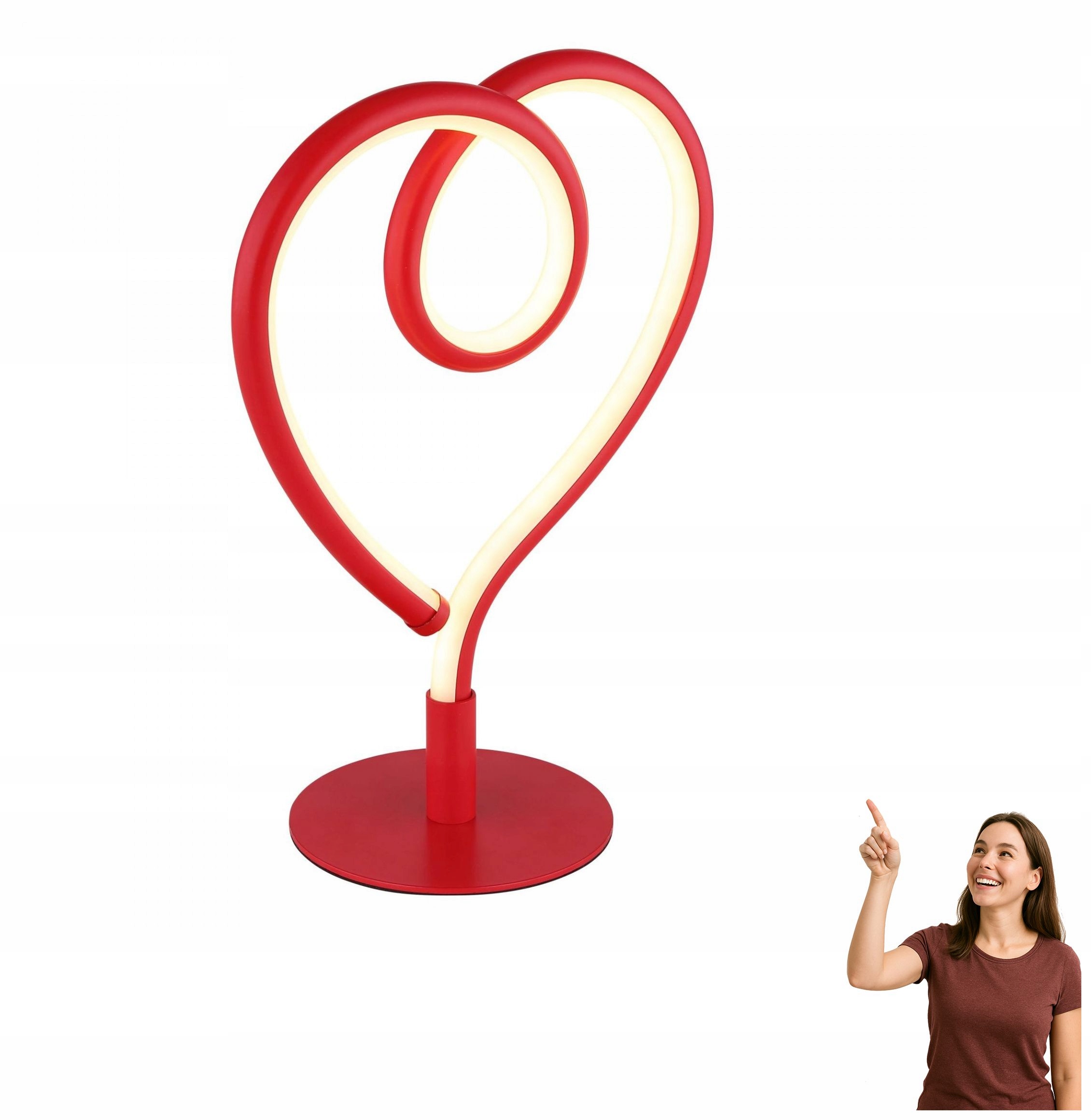 Dekorativní stolní lampa srdce na Valentýna Led červená Amore 28054R Globo