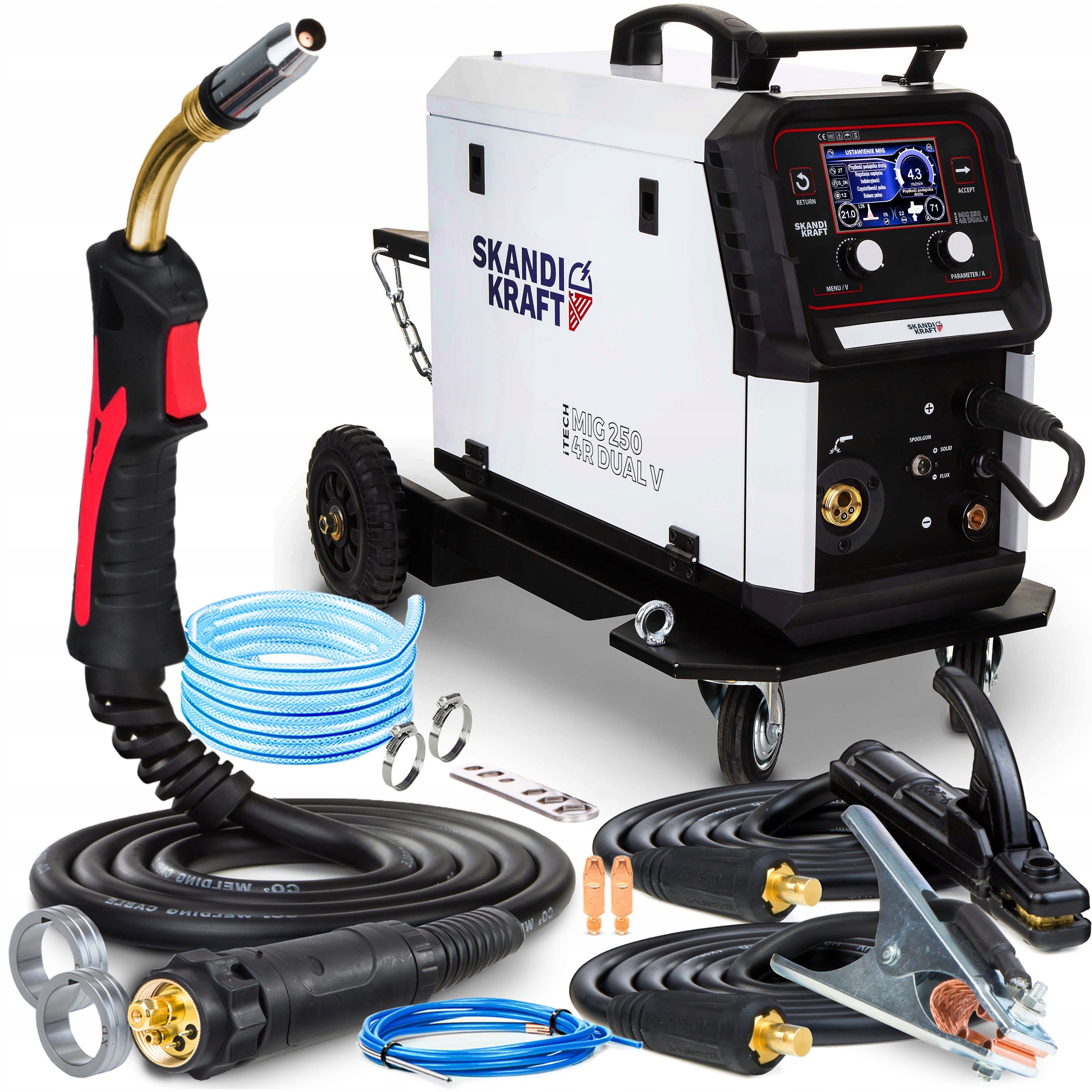 Svařovací Stroj Migomat Skandi Kraft Mig 250 4R Dual V Puls Mma Tig 230V 250A 3V1