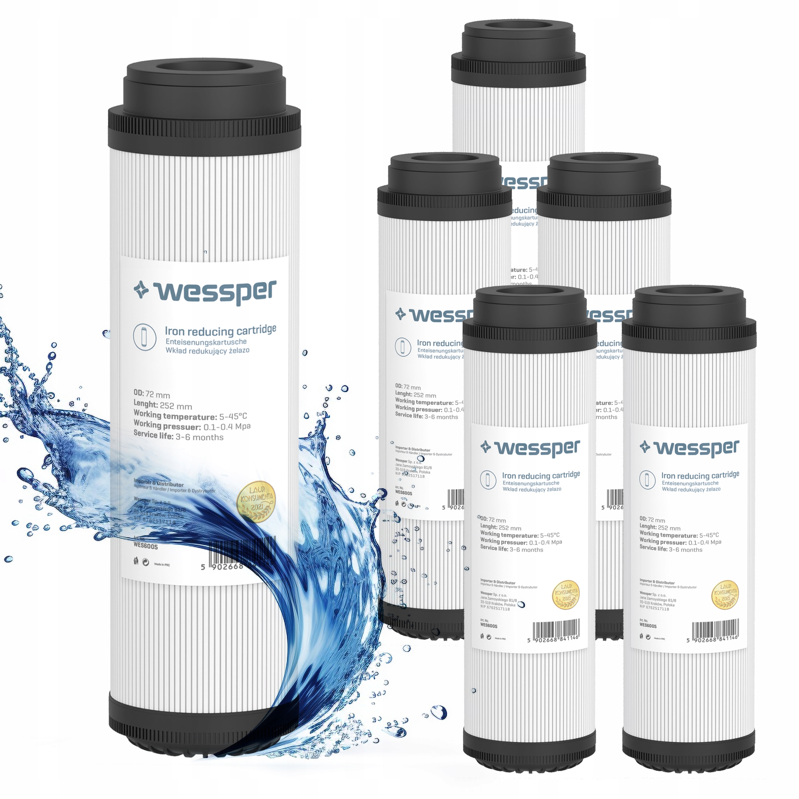 Filtr na vodu 10" odželezňovací pro předfiltraci Wessper 6x osmóza