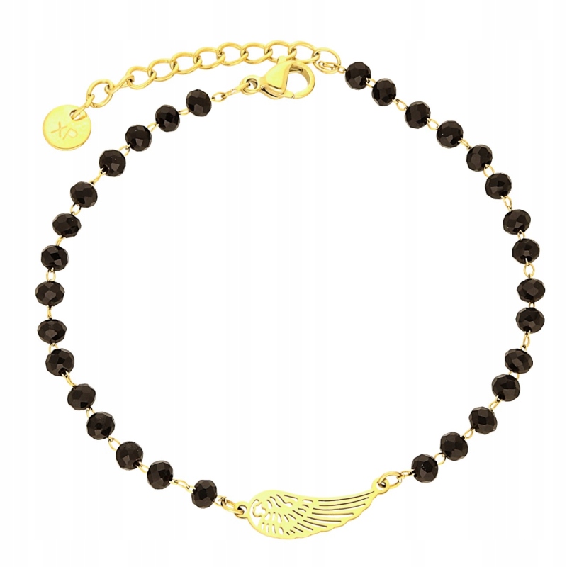 

Bransoletka Koraliki Złote Skrzydło Stal 316 L