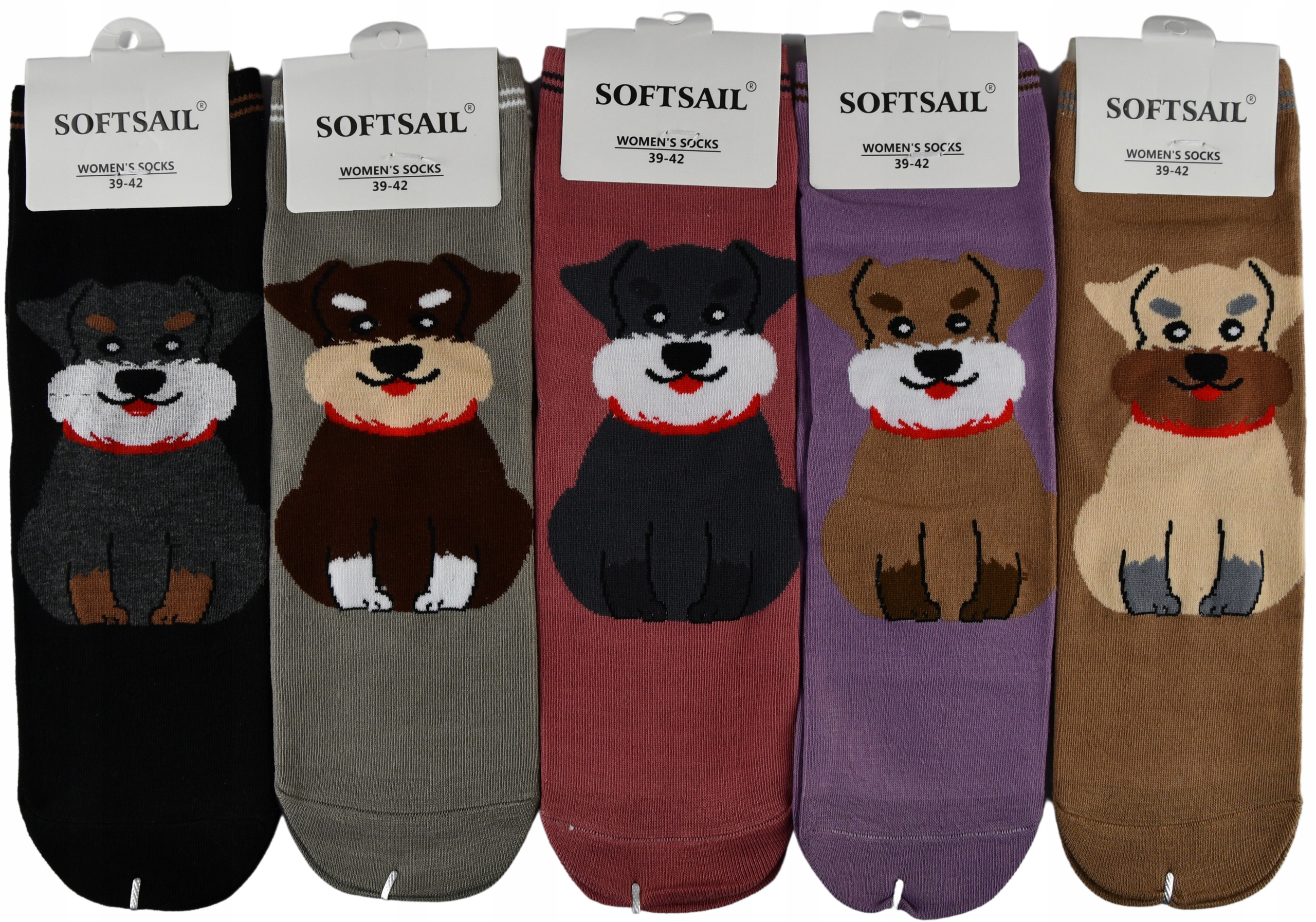 

5x Skarpety Skarpetki Bawełna Damskie Pieski 39-42