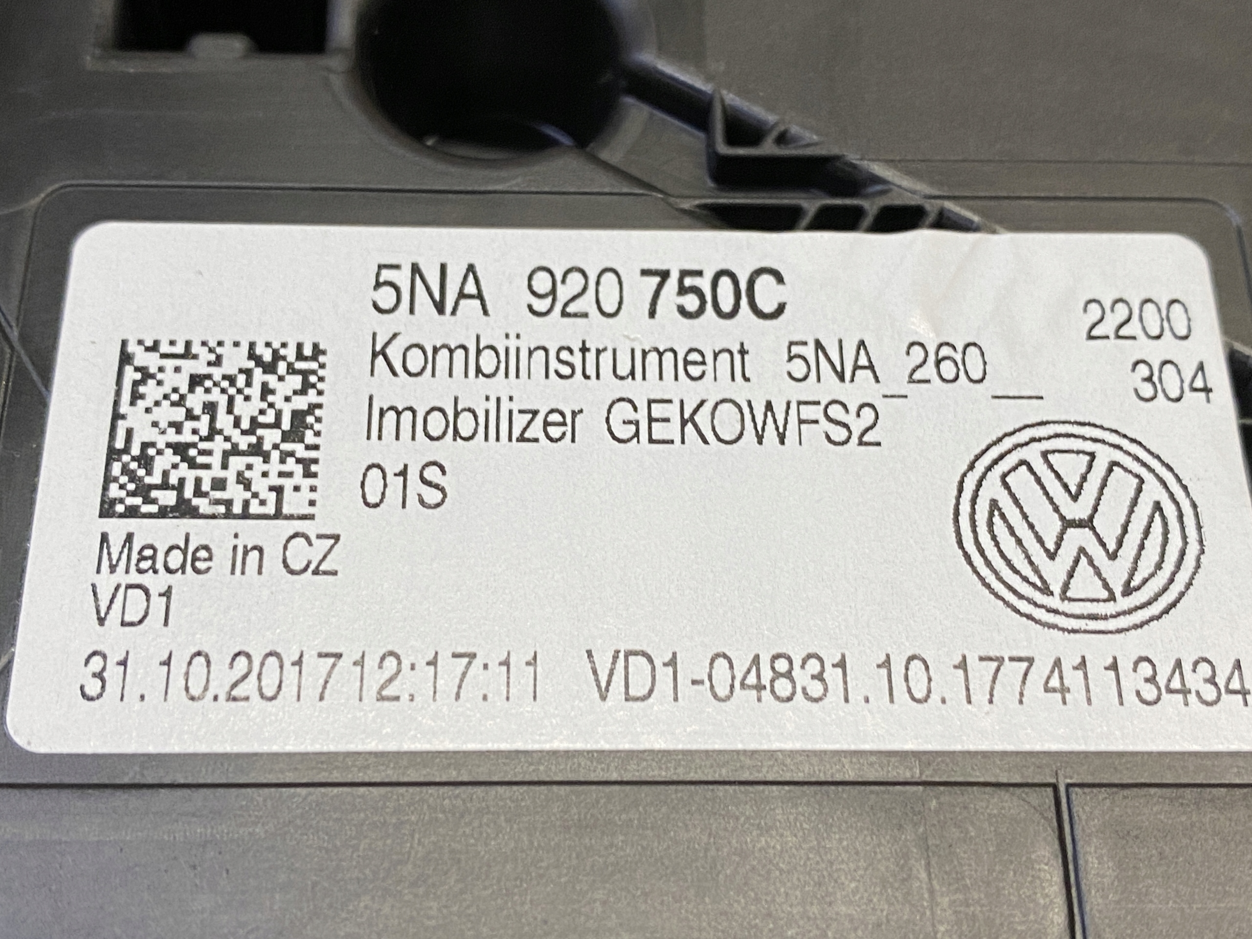VW TIGUAN 5NA TSI dials dials 5NA920750C