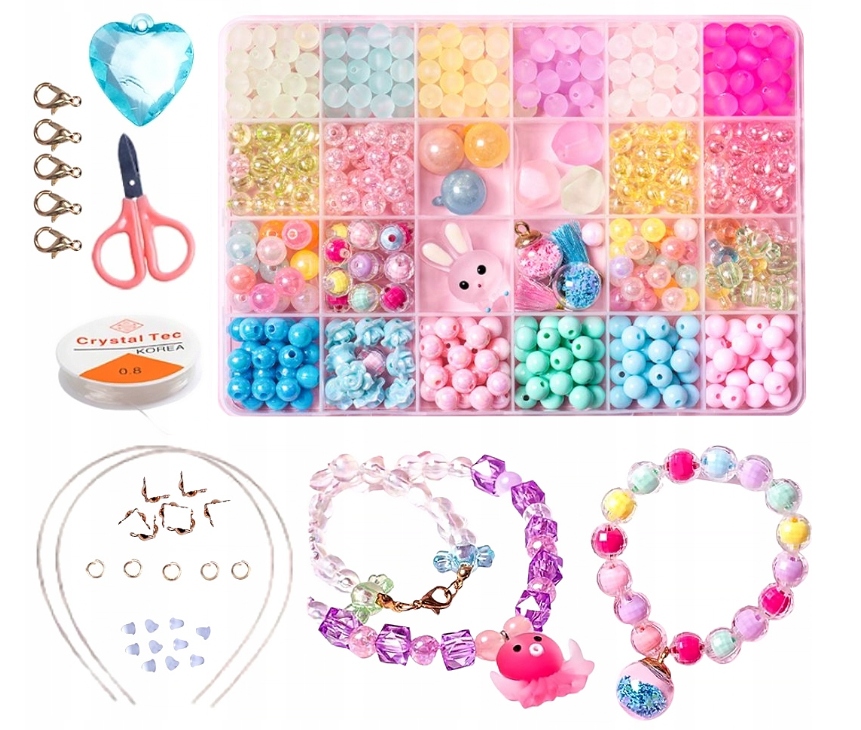 KREATYWNE KORALIKI ZESTAW DO ROBIENIA BRANSOLETEK