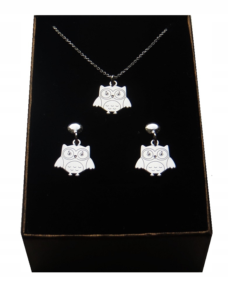 

Komplet dziecięcy sowa na szczęście srebro 925