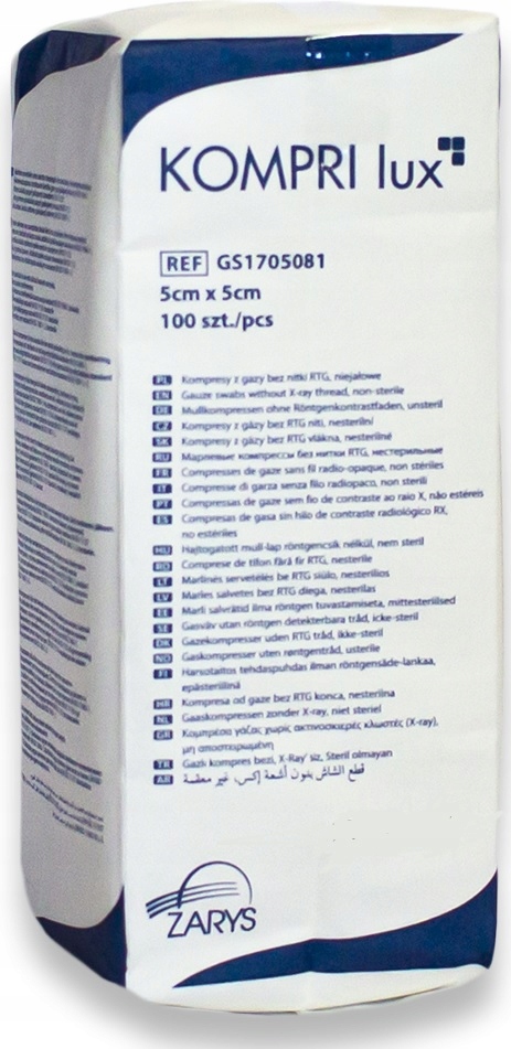 

Kompresy Z Gazy Niejałowe 5x5cm 100szt Zarys