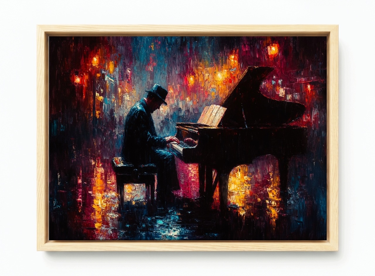 Obraz Rama American Box Hudba Koncert Blues Jazz Klavír Pianista 120x80