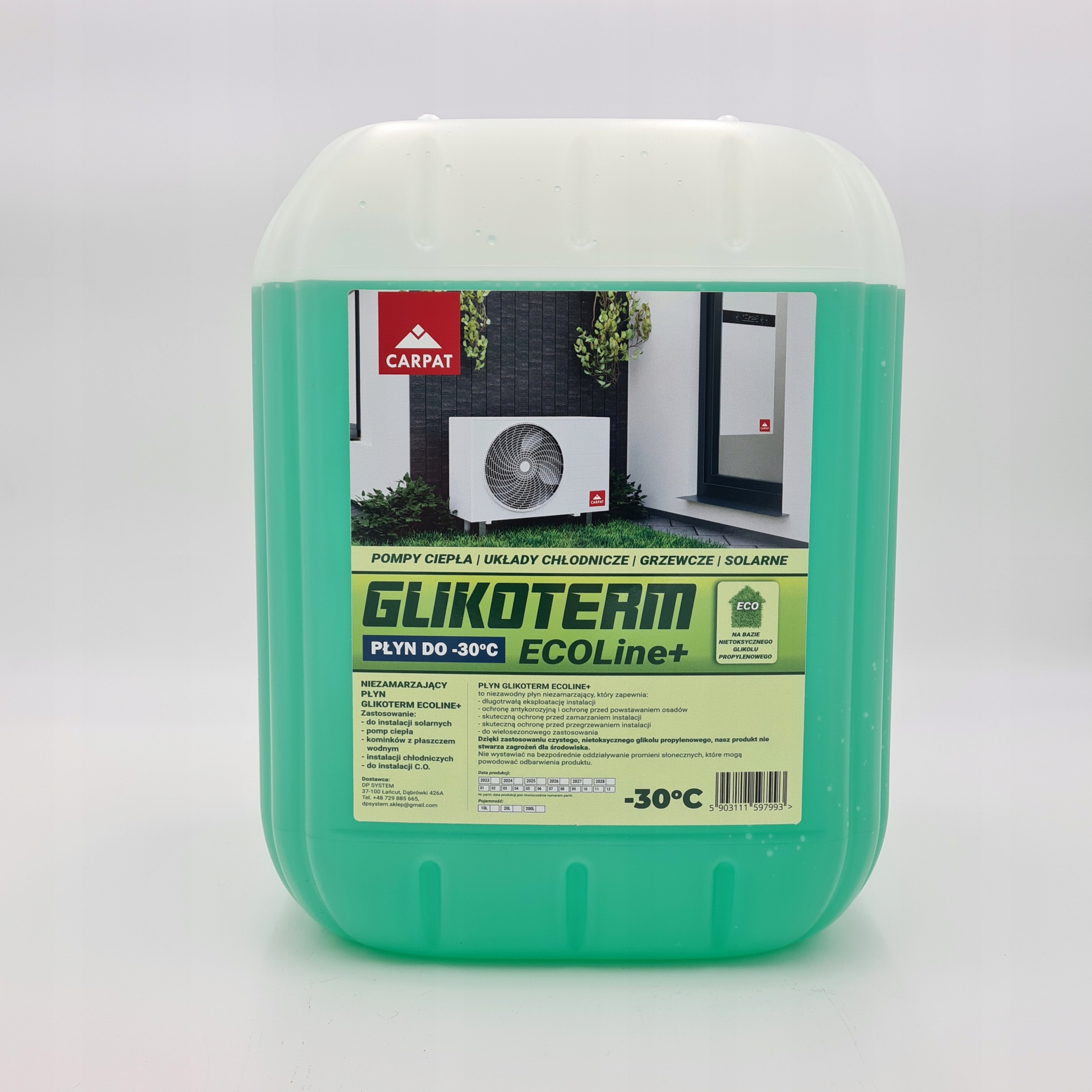 GLIKOL PROPYLENOWY EKO PŁYN POMPY CIEPŁA -30°C 10L Kod producenta GLIKOL PROPYLENOWY EKO -30°C 10L