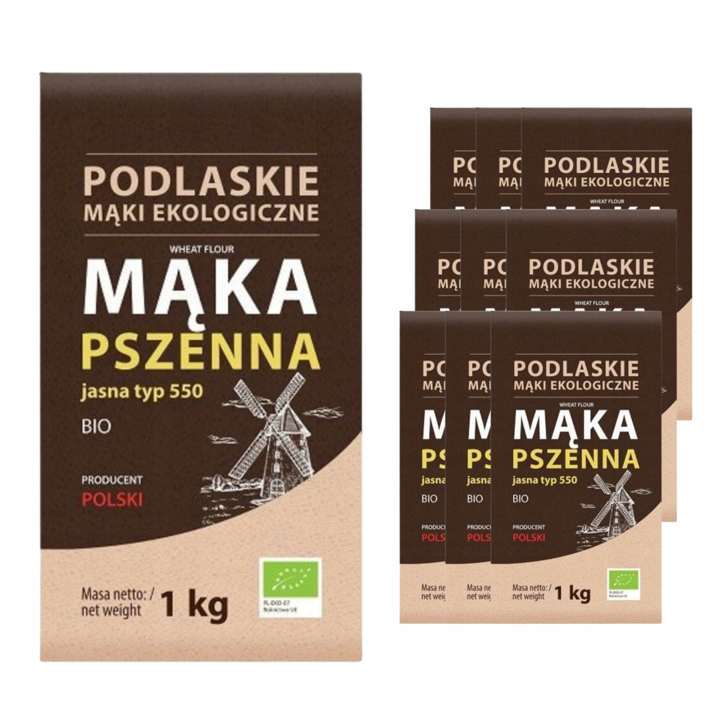 Bio Life Mąka Jasna Pszenna Ekologiczna w opakowaniu 1kg x10 sztuk