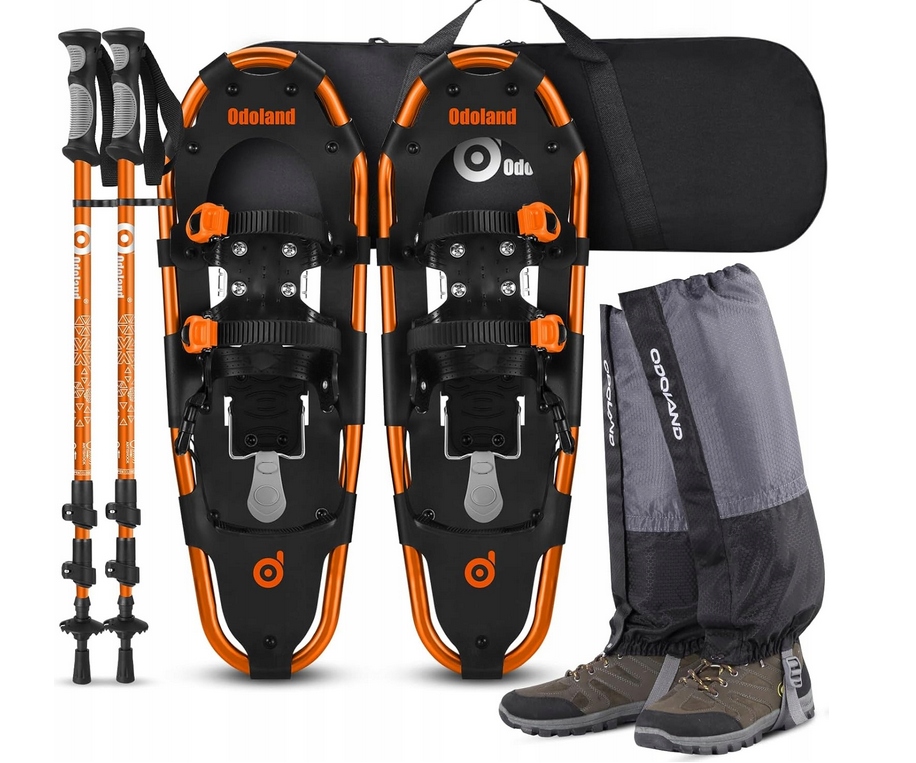 Rakiety Śniegowe Odoland Z Kijkami Trekkingowymi I Wodoodpornymi Getrami