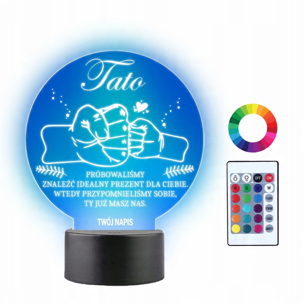 

Lampka Nocna 3D Led Dzień Ojca dla Taty