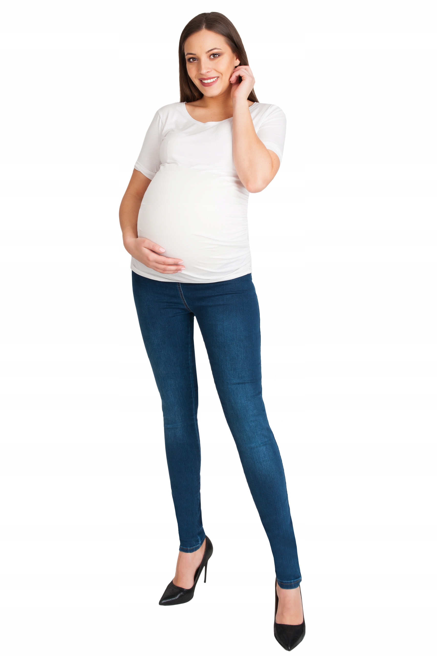 SPODNIE CIĄŻOWE JEANS RURKI ROZ M GRANATOWE EAN (GTIN) 5904161789291