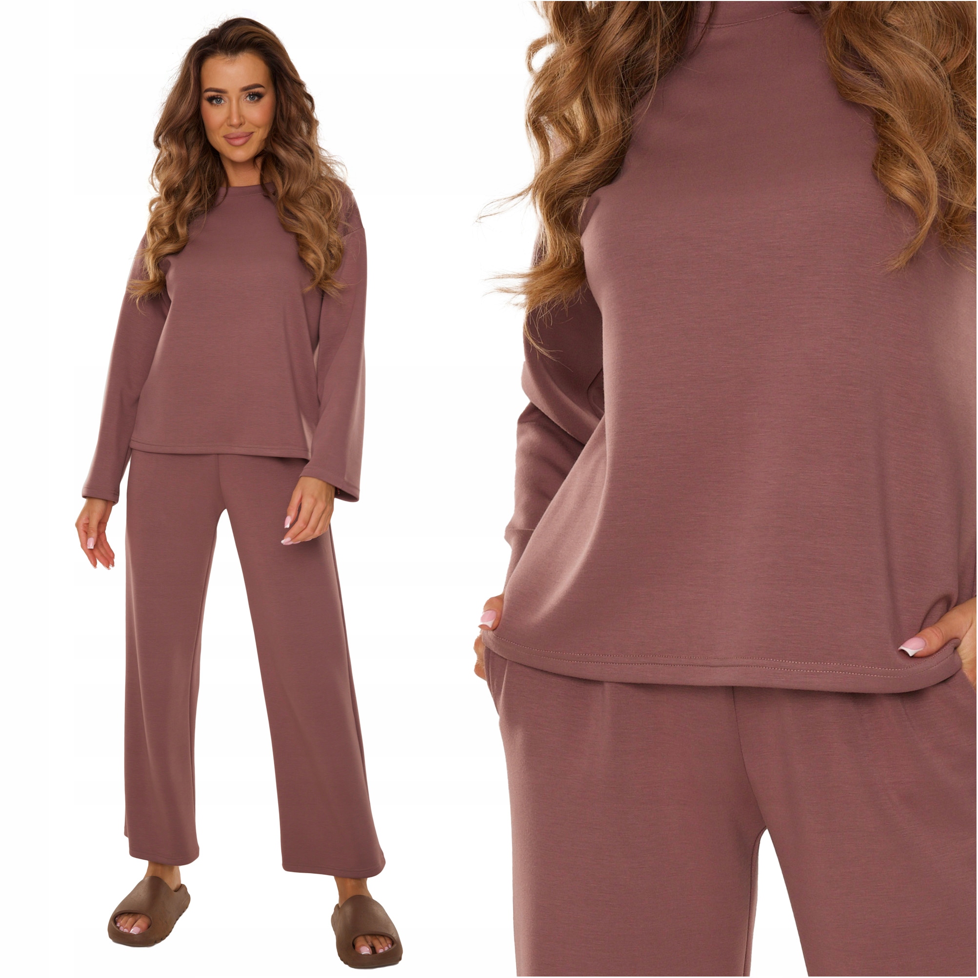 Dres damski komplet dresowy masełko De Lafense Butter 886 mocca M