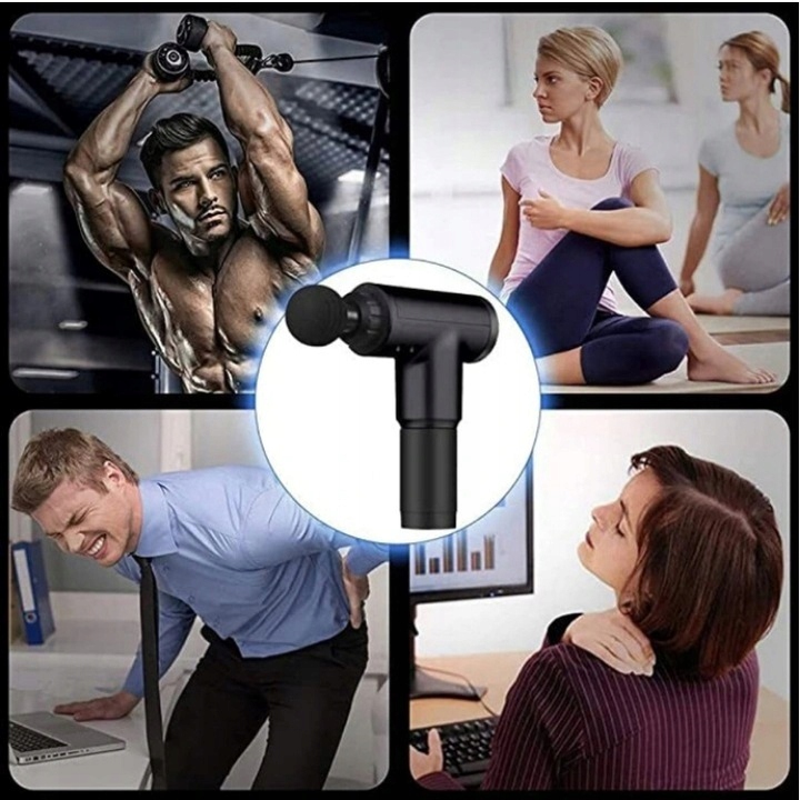 PISTOLET DO MASAŻU MASAŻER WIBRACYJNY MASSAGE GUN Liczba stopni intensywności 6